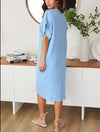 Milio Milano Linen Midi Twist Front S/S Dress