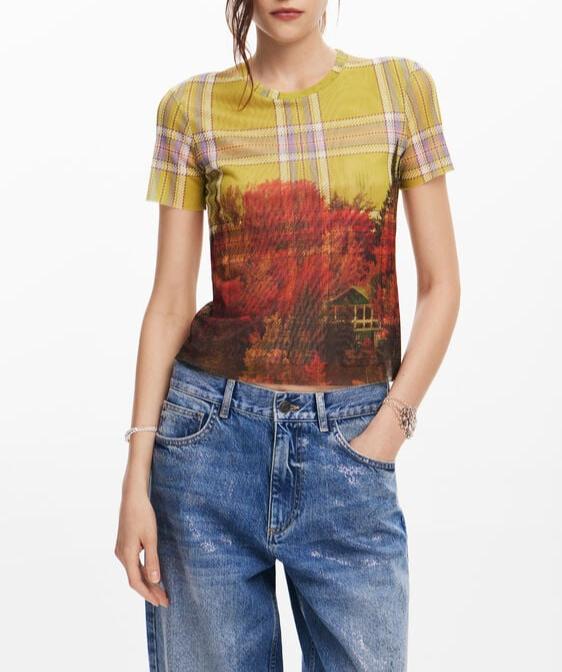 desigual Printed Tulle Shirt