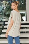 Milio Milano Viscose Short Sleeve V-Neck Top